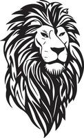 león sencillo mascota logo diseño ilustración, negro y blanco vector
