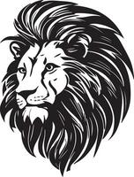 Lion simple mascot logo design illustration, black and white vector