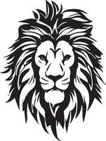 Lion simple mascot logo design illustration, black and white vector