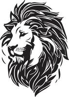 Lion simple mascot logo design illustration, black and white vector