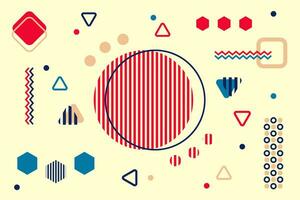 Abstract background in The Memphis style. Chaotically arranged geometric shapes on a light background vector