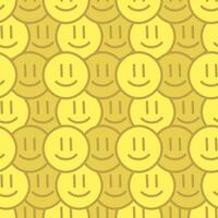Seamless pattern of yellow emoticons. Smile in a social network. Vector illustration