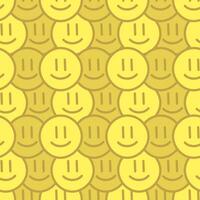 Seamless pattern of yellow emoticons. Smile in a social network. Vector illustration