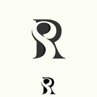 Flat typography initial letter RS logo gray color vector