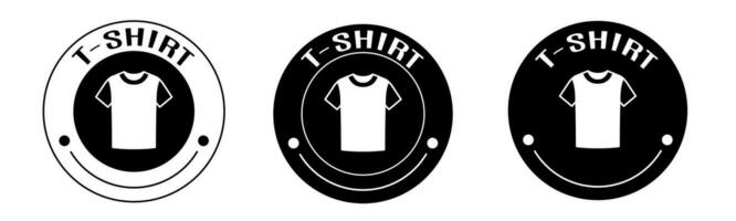 Black and white illustration of t-shirt icon in flat. Stock vector. vector