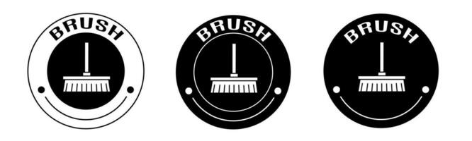 Black and white illustration of brush icon in flat. Stock vector. vector