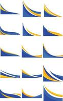 Modern Wave Corner Elements Set vector