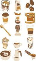 Calm and Chill Coffee Illustration Set vector