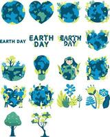 Earth Day Illustration Set vector