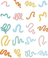 Wavy Squiggle Elements Set vector