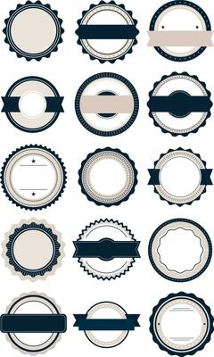 Circle Badge Elements Set