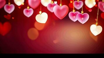 AI generated Valentine day love symbol bokeh background video