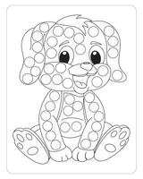 Bunny Dot Marker for Coloring Pages vector