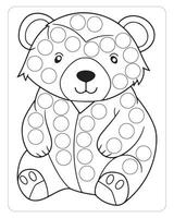 Panda dot marker for coloring pages vector