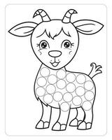 Goat dot marker for coloring pages vector