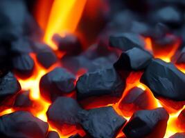 AI generated abstract image of coal in a bright flame photo
