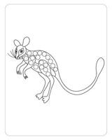 Kangaroo Dot Marker for Coloring Pages. vector