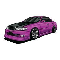 pink car low ride modification flat car vector