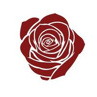 Red Rose Flower Vector Art Isolated