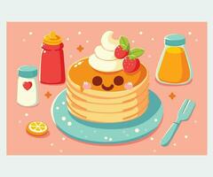 Flat Pancake Day Social Media Template Illustration vector