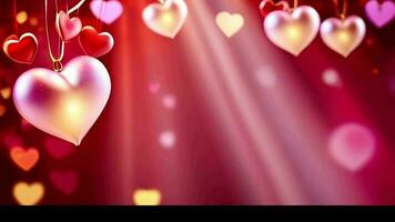 AI generated Valentine day love symbol bokeh background video