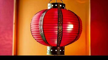 ai gegenereerd een rood lantaarn voor Chinese nieuw jaar, lamp voor achtergrond. video