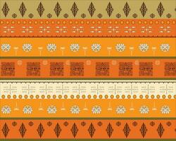 Colorful Fabric Design with Traditional Patterns in Horizontal Strips vector