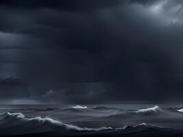 ai generado mar ola atlántico Oceano con tormenta foto