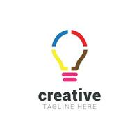 colorful creative theme lamp design templet logo. vector