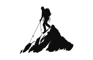 Alpinist Climber Vector Silhouette isolated on a white background