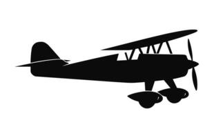 A Biplane Silhouette Vector free