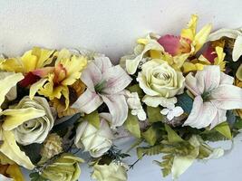 beautiful bouquet of flowers on a white background photo