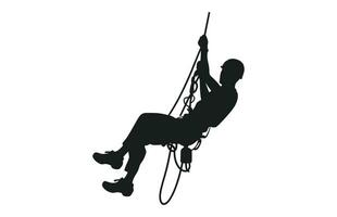 Rappelling Silhouette vector free