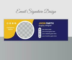 Corporate email signature for all business with white background, unique vector design template.