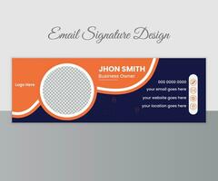 Corporate email signature for all business with white background, unique vector design template.