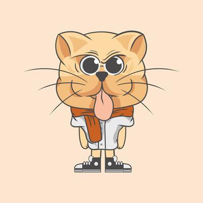 Cat Graffiti Animal Character Illustration