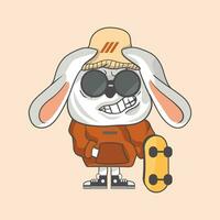 Rabbit Graffiti Animal Character Illustration vector