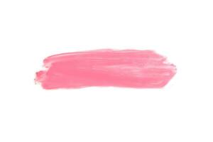 Pink lipstick swatch isolated on white background, cosmetic product, brush stroke, swipe sample. photo
