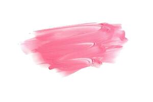 Pink lipstick swatch isolated on white background, cosmetic product, brush stroke, swipe sample. photo