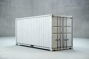 AI generated White shipping container isolated on white background generative by ai photo