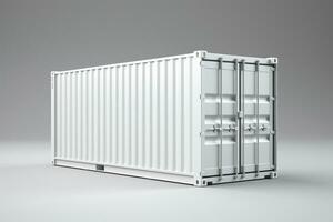 AI generated White shipping container isolated on white background generative by ai photo