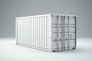 AI generated White shipping container isolated on white background generative by ai photo