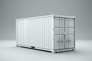 AI generated White shipping container isolated on white background generative by ai photo