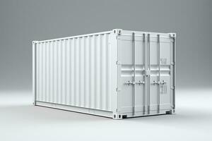 AI generated White shipping container isolated on white background generative by ai photo