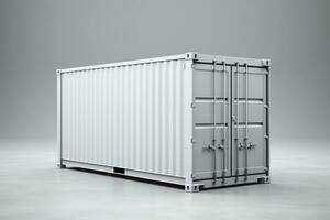 AI generated White shipping container isolated on white background generative by ai photo