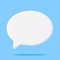 3D White Blank Speech Bubble Isolated. Rendering Chat Balloon Pin. Notification Shape Mockup. Communication, Web, Social Network Media, App Button. Realistic Vector Illustration