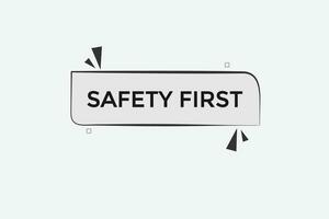 new website, click button safety first, level, sign, speech, bubble  banner, vector