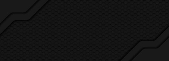 black hexagon material modern background vector