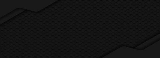 black hexagon material modern background vector