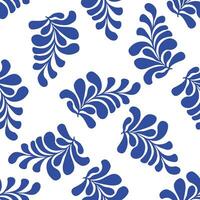 Blue Matisse plants seamless pattern. Minimal abstract floral print for wallpaper, textile, packaging vector